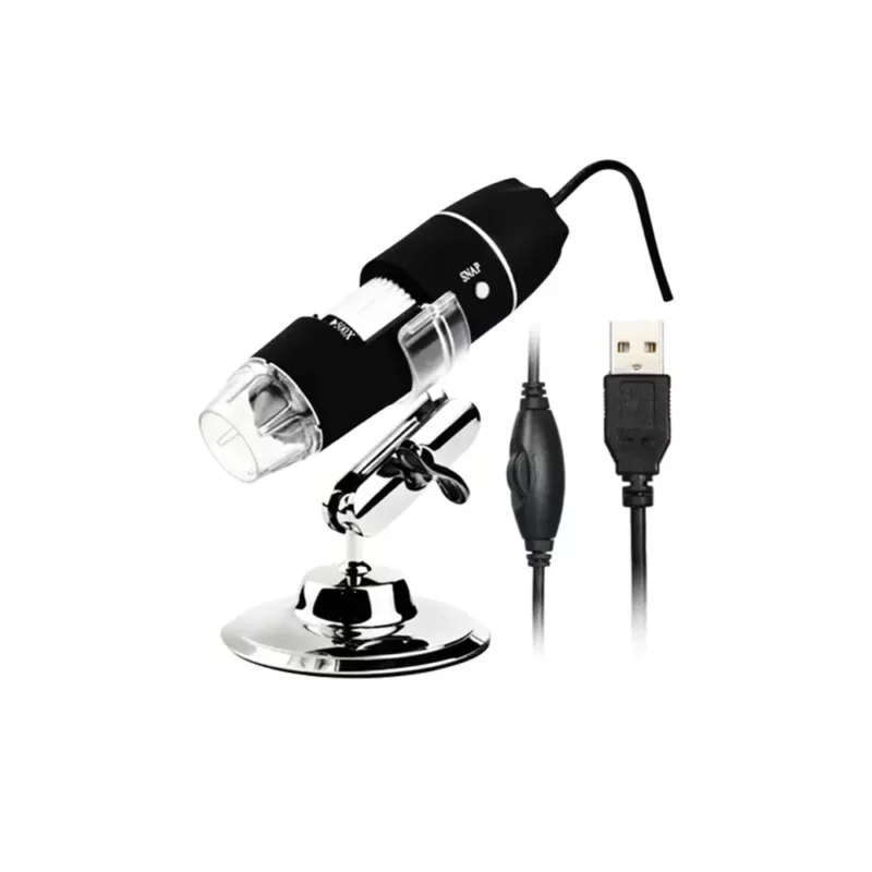 Microscopio Digital USB Portátil MD0-450 1600x Zoom HD con LED y Soporte 