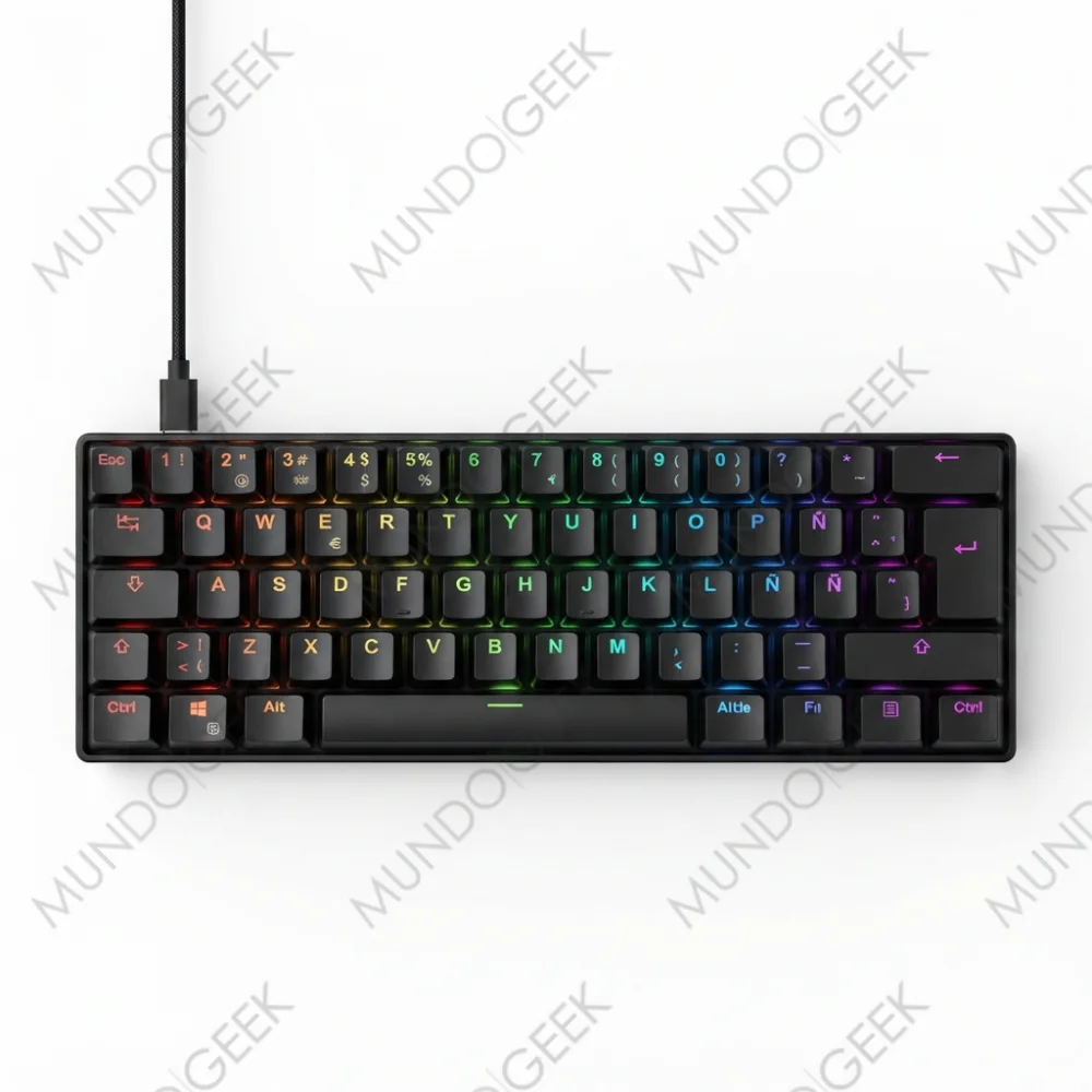 Teclado Mecanico 60% Shenlong UMK6100SB RGB — Secundaria (cenital/contexto)