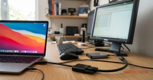 Adaptador HDMI a VGA — redes sociales