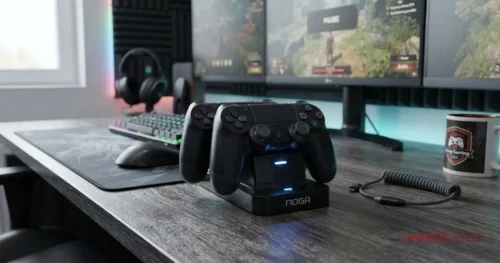 Cargador para dos Joysticks PS4 NG-P42X — redes sociales