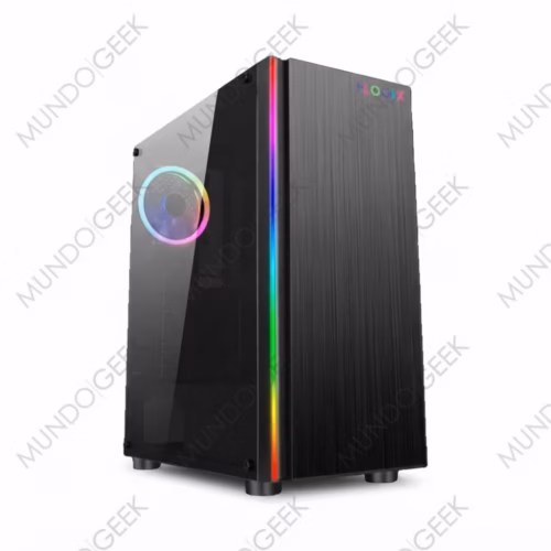 Gabinete Mlogix Fighter S/FTE RGB FAN — Secundaria (cenital/contexto)