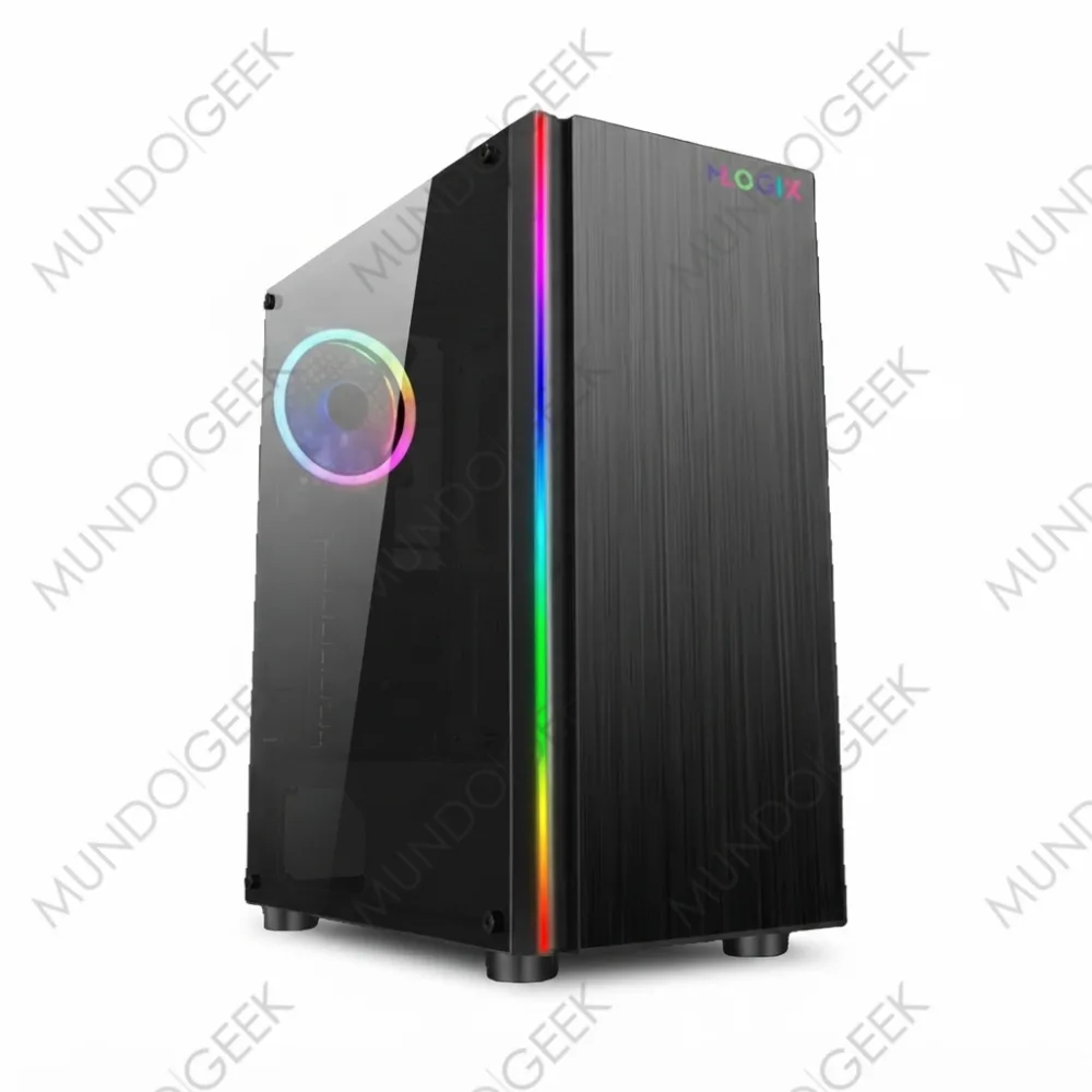 Gabinete Mlogix Fighter S/FTE RGB FAN — Secundaria (cenital/contexto)