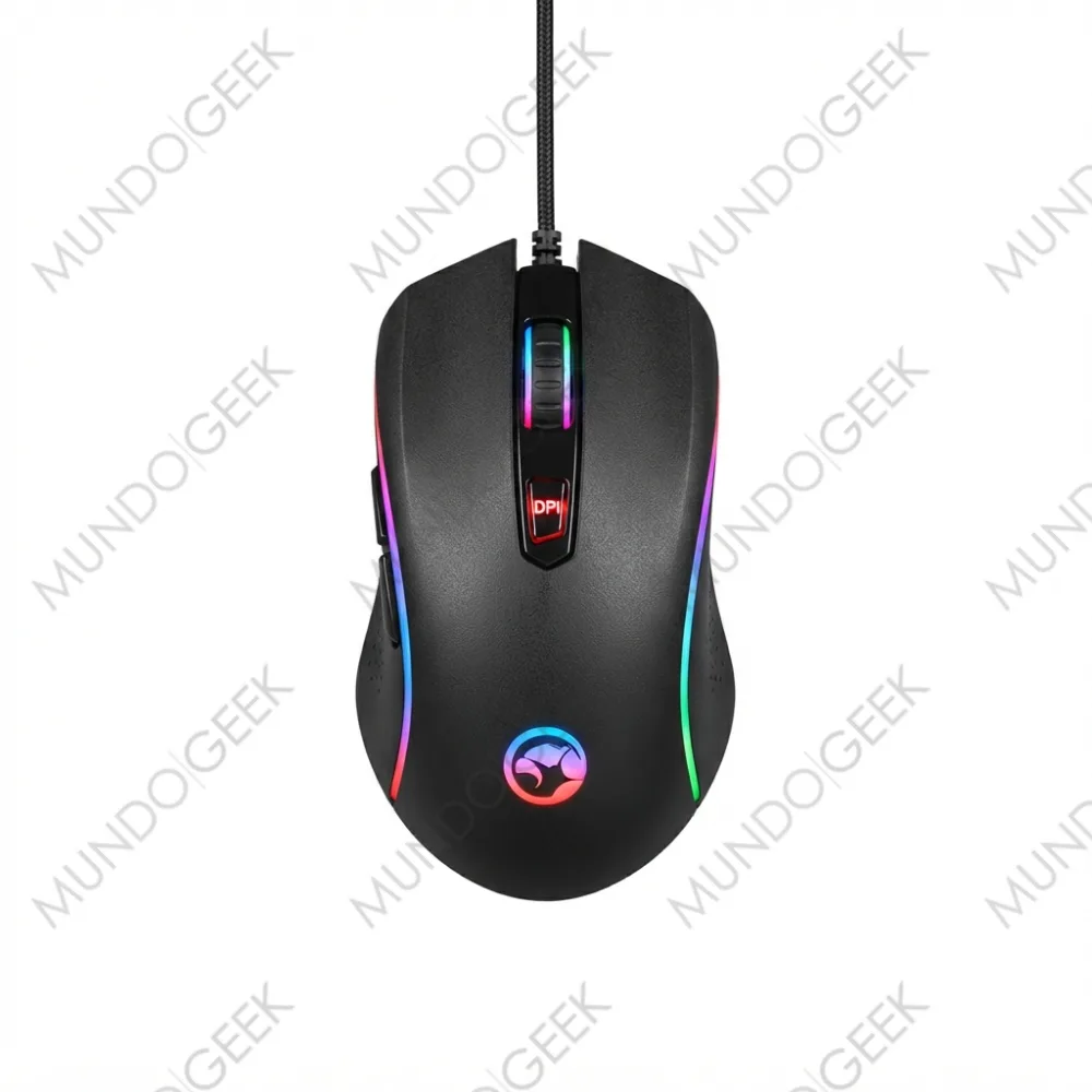 Mouse Gaming Wired 7200DPI M601-RGB — Secundaria (cenital/contexto)
